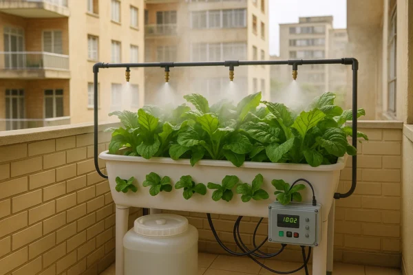 Sistemas automáticos de irrigação para aeroponia urbana com sensor de névoa