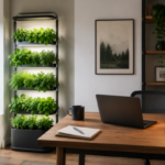 Aeroponia em home office: plantas frescas, bem-estar e design funcional