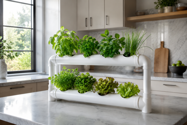 Mini horta aeropônica para cozinha planejada: soluções compactas e elegantes